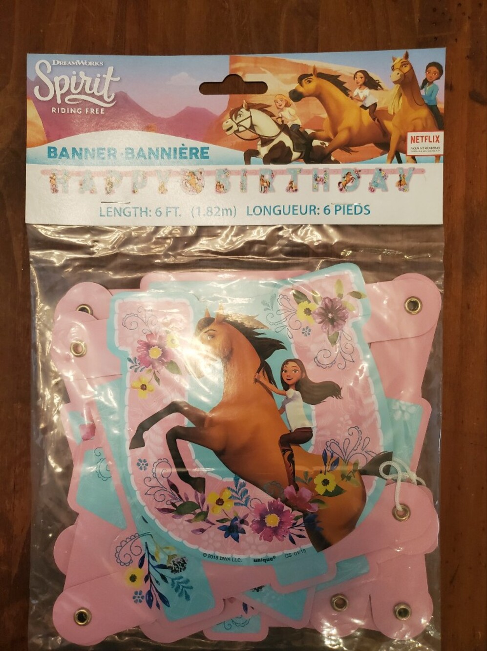 Spirit Riding Free Party Banner & 2 Swirl Decorations